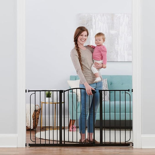Regalo 58-Inch Easy Step Extra Tall Arched Décor Walk Thru Baby Gate, Award Winning Brand, Includes 4-Inch Extension Kit, 4 Pack Pressure Mount Kit and 4 Pack Wall Mount Kit, Bronze