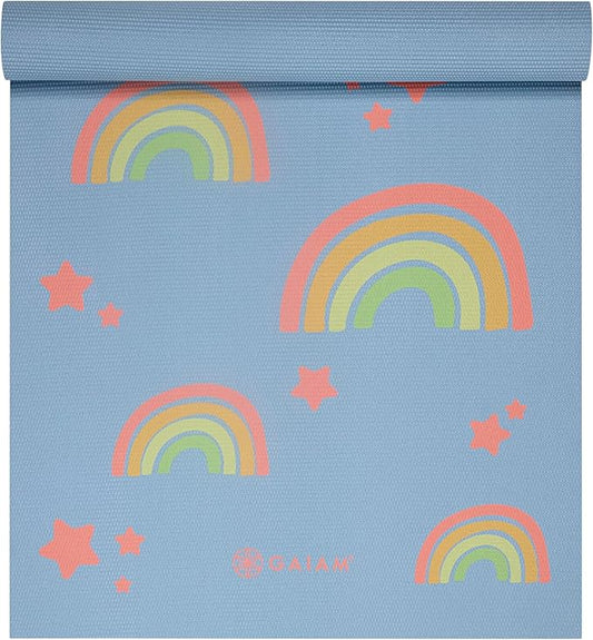 Gaiam Kids Yoga Mat Exercise Mat, Yoga for Kids with Fun Prints - Playtime for Babies, Active & Calm Toddlers and Young Children (60" L x 24" W x 3mm Thick)