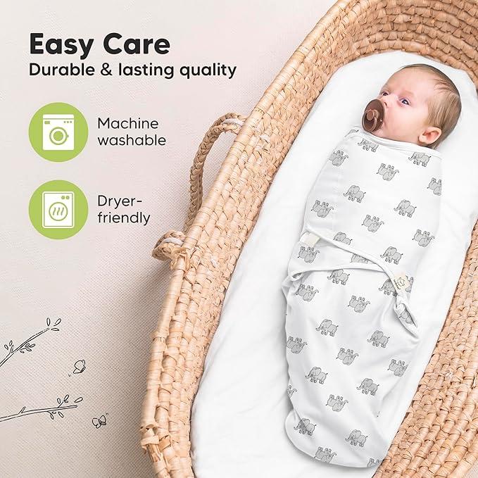 3-Pack Organic Baby Swaddle Sleep Sacks - Swaddles for Newborns, Infant 0-3 Months, Baby Girls, Boys, Soft & Snug Newborn Sleep Sack, Nursery Swaddling Blankets (The Wild 2)