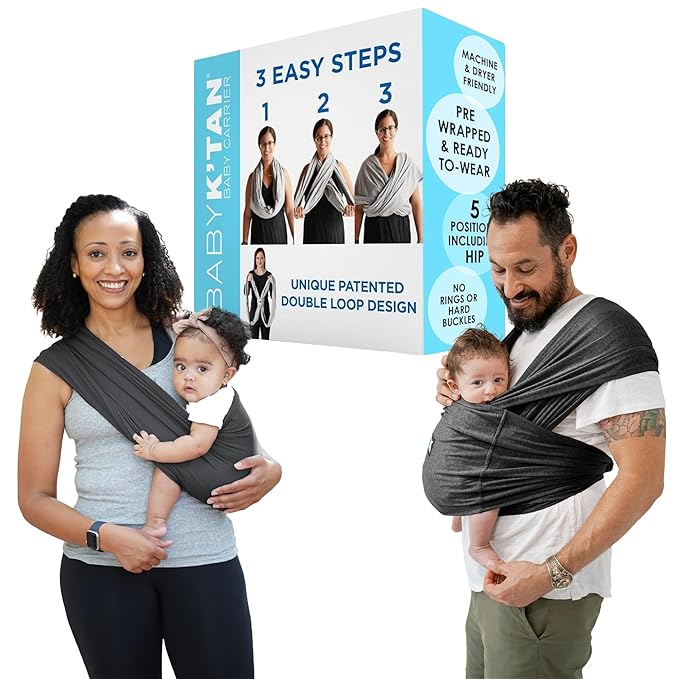 Active Yoga Baby K'tan Baby Carrier Wrap: #1 Easy Pre-Wrapped Baby Sling | Soft Yoga Fabric | UVA/UVB Infant Sun Protection | Breathable Quick Drying | Newborn to Toddler up to 35lb (See Size Chart)