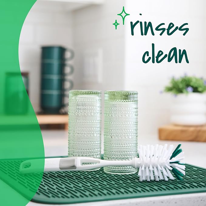 Scotch-Brite Glass and Water Bottle Brush, Long-Lasting Bristles, Safe On Multiple Types of Water Bottles, Baby Bottles, Vases, and More (6-Pack)