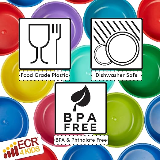 ECR4Kids ELR-18100-BE My First Meal Pal Snack Bowls – BPA-Free, Dishwasher Safe, Stackable Bowls for Baby, Toddler and Child Feeding - 3-Pack, Berry