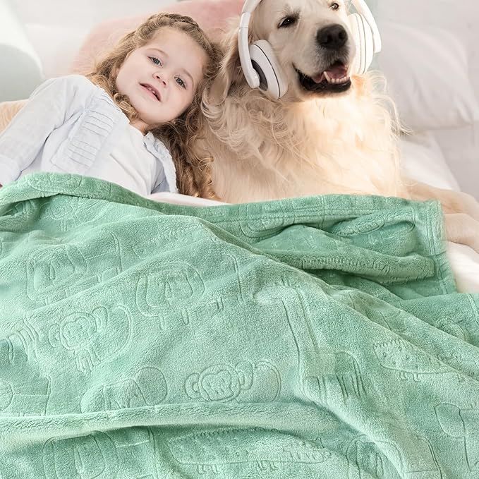 BORITAR Baby Blanket for Boys Girls Ultra Soft Fleece Warm and Lightweight Animal Blankets for Infant Toddler Newborn, 30x40 Inch, Sage Green