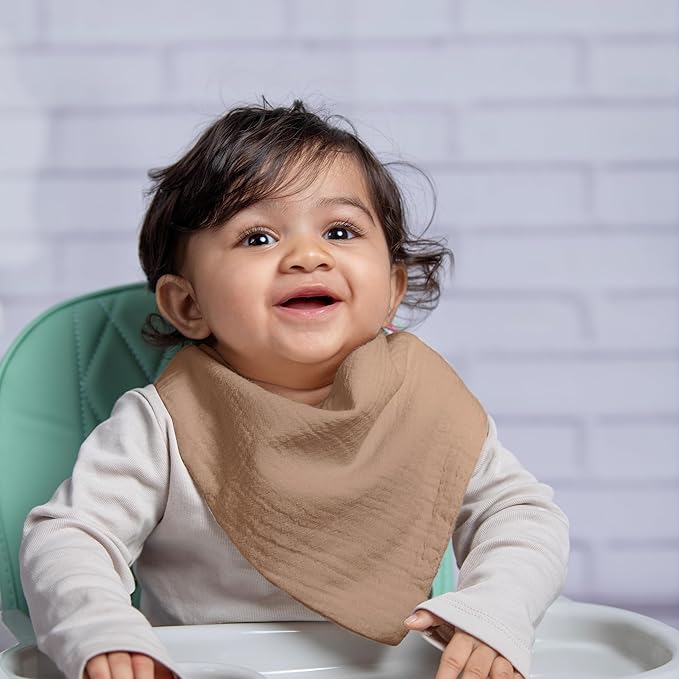 Muslin Baby bibs for drooling and teething, 100% cotton, Bibs for baby girl, Muslin bibs for boys (8 Pack)