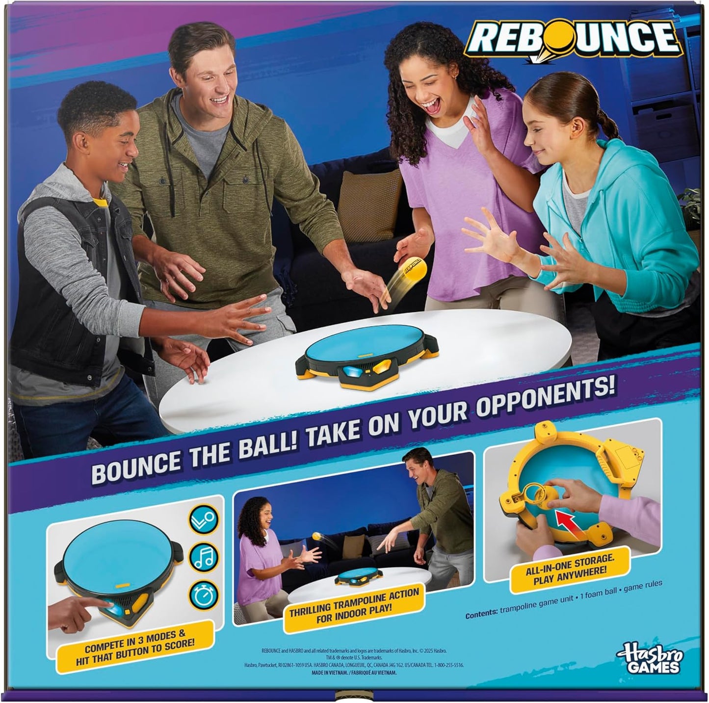 Rebounce Game | Indoor and Outdoor Electronic Action Game for Kids, Teens, and Adults | Ages 8+ | 2 to 6 Players | 10 Mins. | Family Travel Games