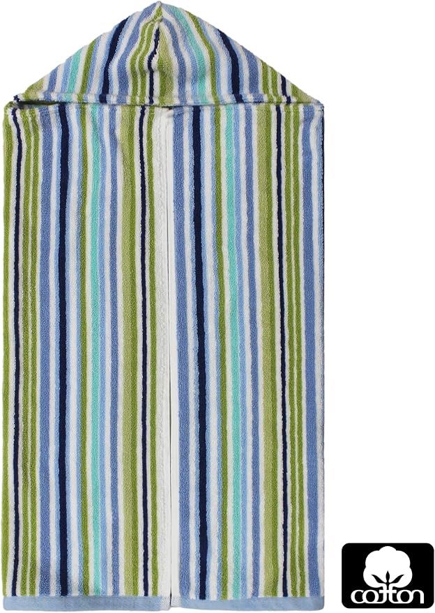 ORIGINAL KIDS Hooded Baby Towel for Newborn - 100% Cotton Large Baby Bath Towels with Hood for Boys, Girls, Infants, Toddler - Extra Absorbent & Soft Newborn Bath Essentials - Large 24x30 - Blue Multi