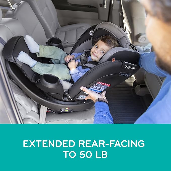 Evenflo Revolve360 Extend Convertible Car Seat with 360 Degree Rotation, Extended Rear-Facing, Forward-Facing, Booster Mode, and Secure Latch Install, Rockland Green