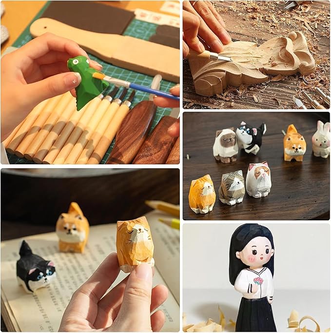 24Pcs Basswood Carving Blocks,3 Sizes Whittling Wood Basswood Blocks Wood Carving Kit for Beginners Kids and Adults