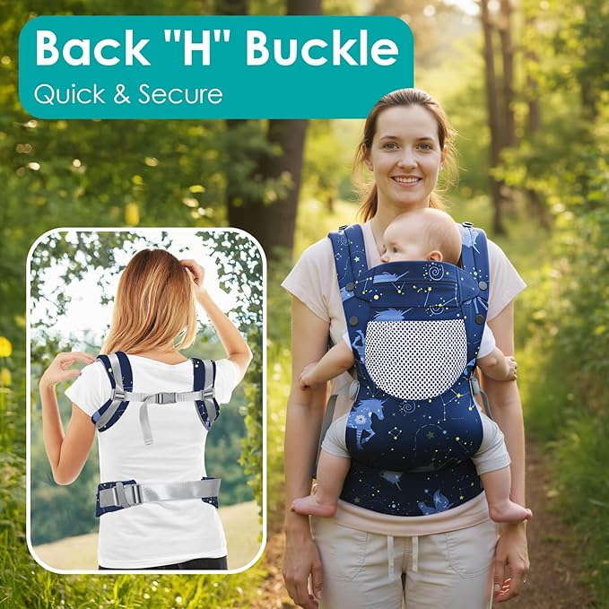Unicorn Infant Baby Front Carrier, Toddler Body Carrier, 7-66 Lbs Ergonomic Design, Lumbar Support, Lightweight Baby Chest Carriers (3-36 Months)