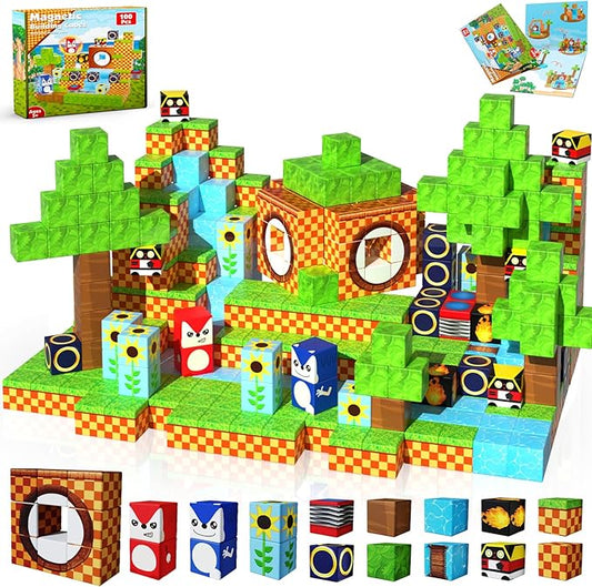 Magnetic Blocks - 100PCS Building Blocks - Toys for Montessori Toddler Christmas Birthday Gifts - STEM Sensory Toys for 3 4 5 6 7 8 9 10 Year Old Boys and Girls