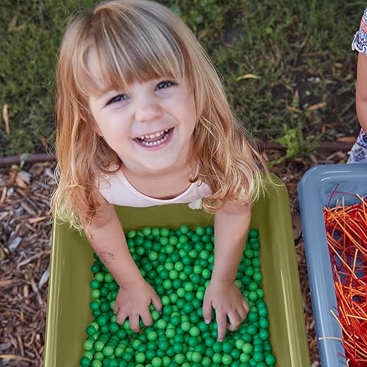 ECR4Kids 2-Station Sand and Water Adjustable Play Table, Sensory Bins, Fern Green/Powder Blue