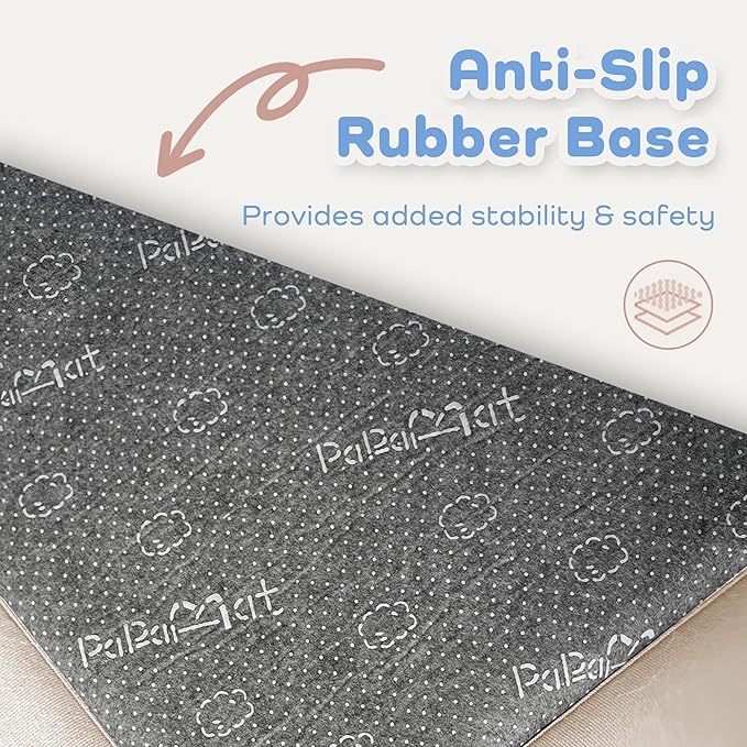 1.3" Thick Baby Floor Play Mat 71x79, Basic Padded Foam Mat for Tummy Time Crawling, Non Slip Cushioned for Babies Toddlers Infants Kids (Beige)