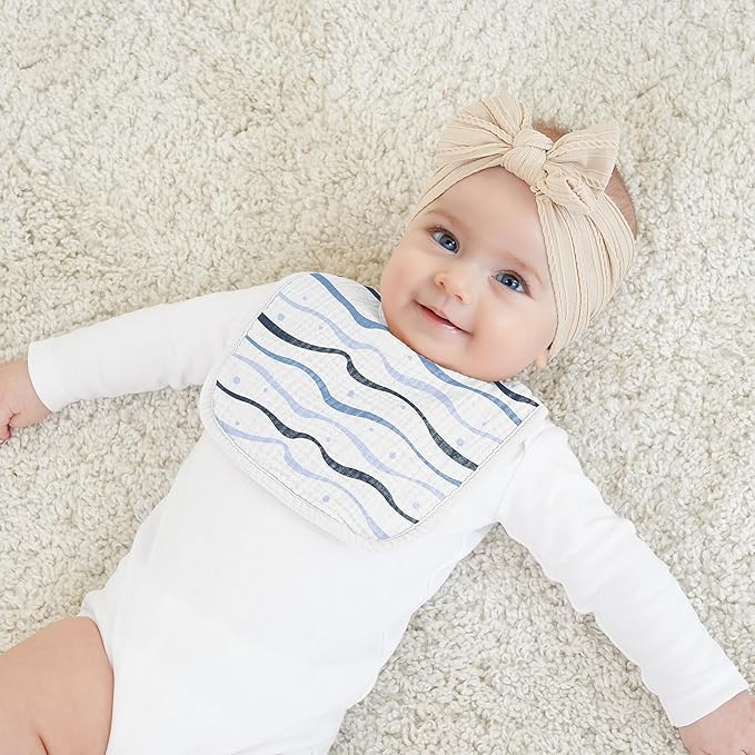 100% Cotton Muslin Baby Bibs 10-Pack Baby Drool Bibs for Unisex Baby Toddlers Infant Newborns Drooling and Teething