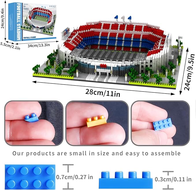Soccer Stadium Building Blocks Sets Toys Football Architecture Model Kits Gifts for Adults Kids Boys 3500+Pieces