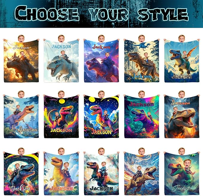 Personalized Baby Blanket with Name Photo for Boys, Soft Plush Receiving Blanket for Son Grandson, Custom Nursery Crib Blanket for Kids, Personalized Baby Gifts for Infant Newborn Shower Birthday