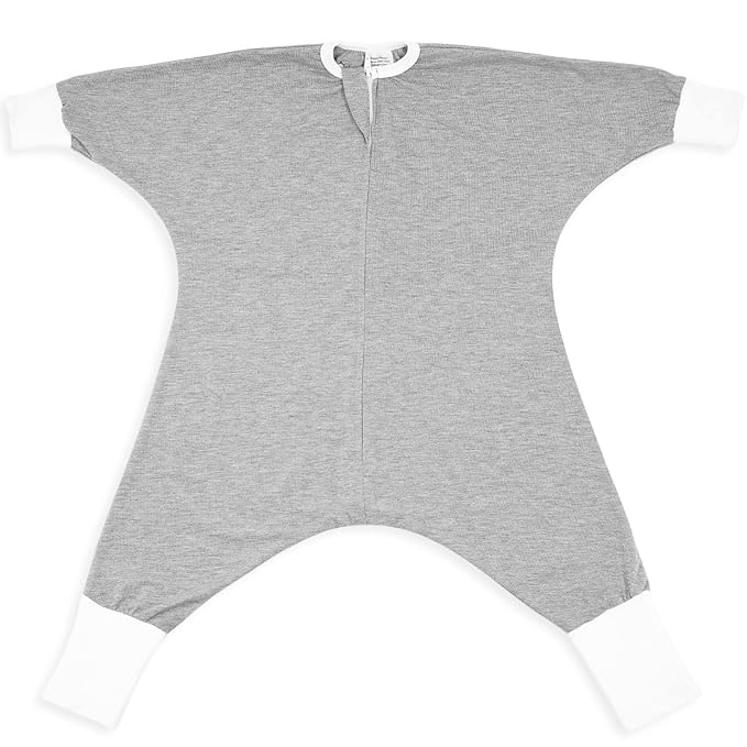 SleepingBaby Flying Squirrel Toddler Pajamas with Practical Zipper for Quick Diaper Changes and Travel Comfort - Heather Grey - 2-3T