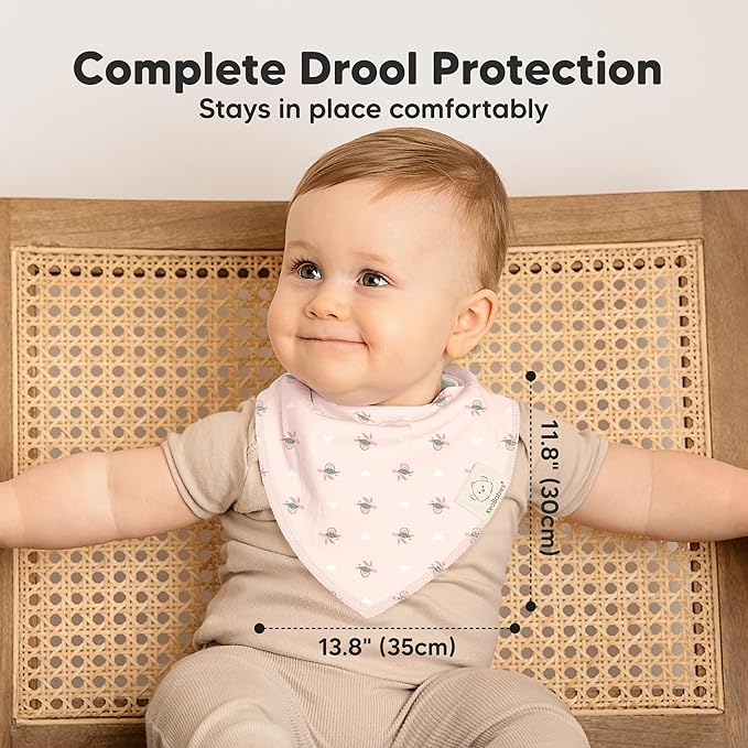 8-Pack Organic Baby Bandana Bibs for Boys, Girls - Super Absorbent Triangle Baby Bibs for Drooling and Teething Infant, 100% Cotton Extra Soft for Newborn, Infant 0-36 Months (Marine Muse)