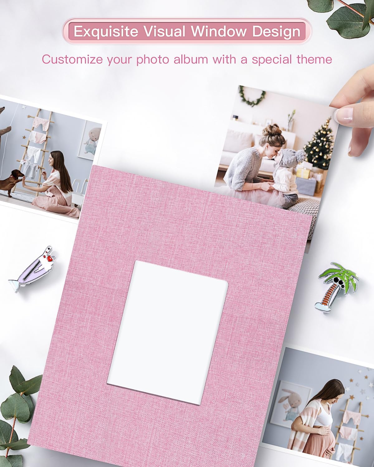 popotop Photo Album 4x6-200 Photos Photo Books with 200 Horizontal Pockets,Linen Cover Albums for Family Wedding Anniversary Baby Vacation Pictures