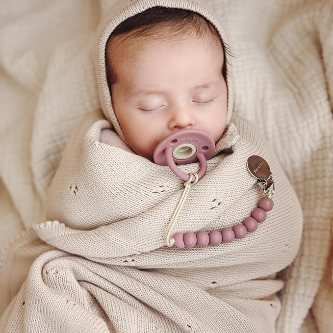 Organic Pointelle Receiving Swaddle Blanket for Girls - 100% Luxury Organic Soft Cotton Knit Warm Cozy Cuddle Stroller Crib Blanket for Newborns Infants & Toddlers (Mocha + Hat)