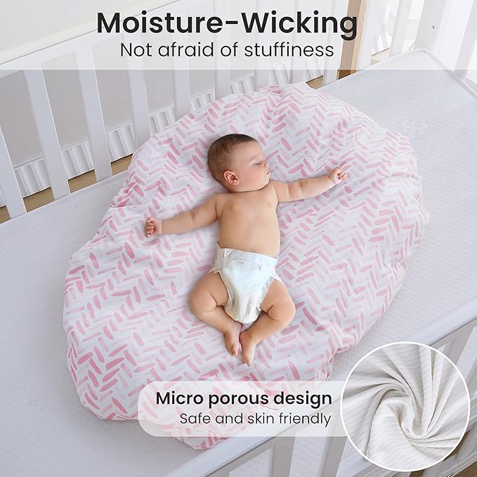 Jersey Swaddle Blanket, Ultra Soft Stretchy Receiving Blanket, Newborn Swaddle Wrap for Boys & Girls, 40 x 30 inches, 2 Pcs, Pink