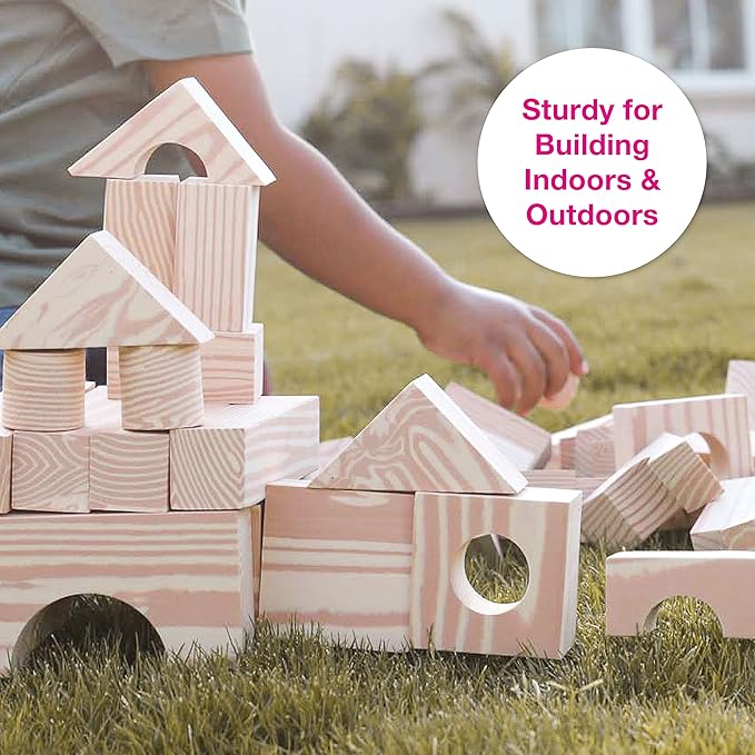 Edushape Wood-Like Soft Blocks, 30 Pieces - Nurture Imagination and Spark Creativity Toys Ideal Birthday Present - for Kids Aged 3+