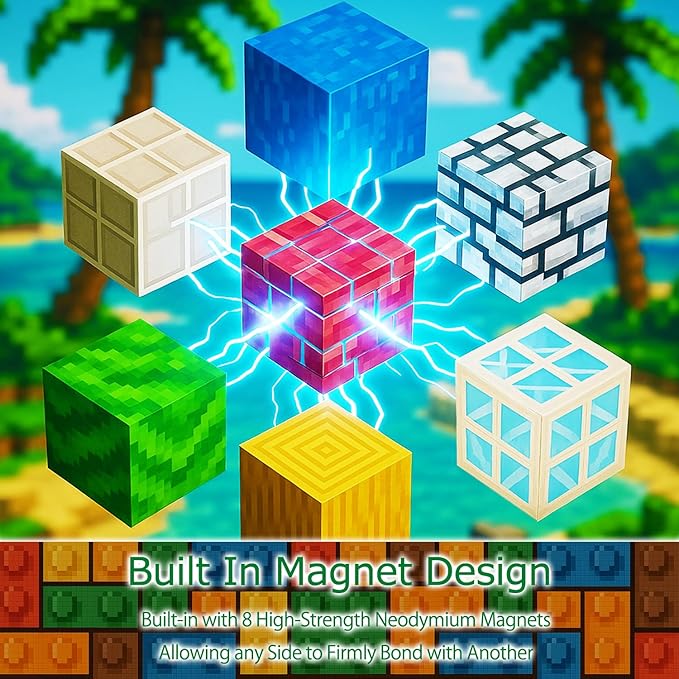 Magnetic Block Building Blocks 160PCS Magnet Cubes Toys, Build 3D Forest World Set, STEM Montessori Sensory Toys for Kids Boys and Girls Ages 3-5 4-8