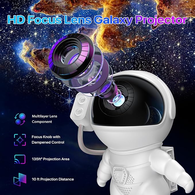 Galaxy Projector, 12 in 1 HD Planetarium Astronaut Galaxy Projector for Bedroom, Galaxy Star Night Light Projector for Kids Adults Gaming Room/Party/Home Décor