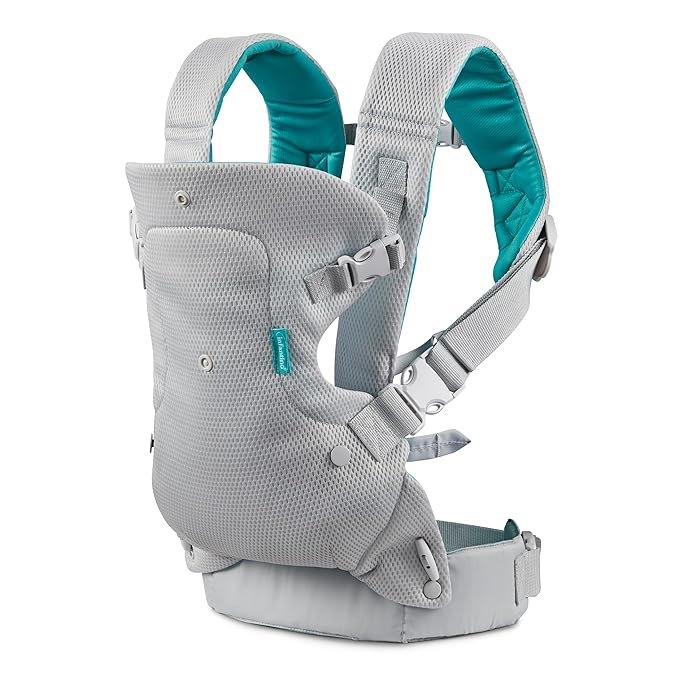 Infantino Flip 4-in-1 Light & Airy Convertible Baby Carrier, Adjustable, Ergonomic Babywearing, Registry Essential, Baby Carrier for Newborn to Toddler