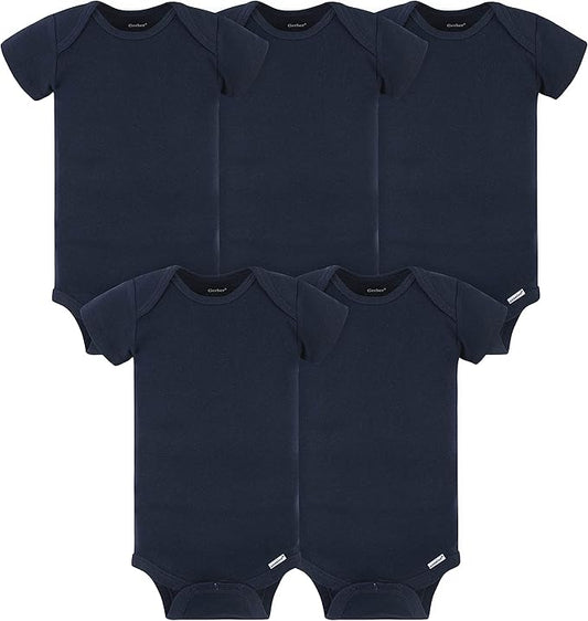 Gerber baby-girls 5-pack Solid Onesies Bodysuits