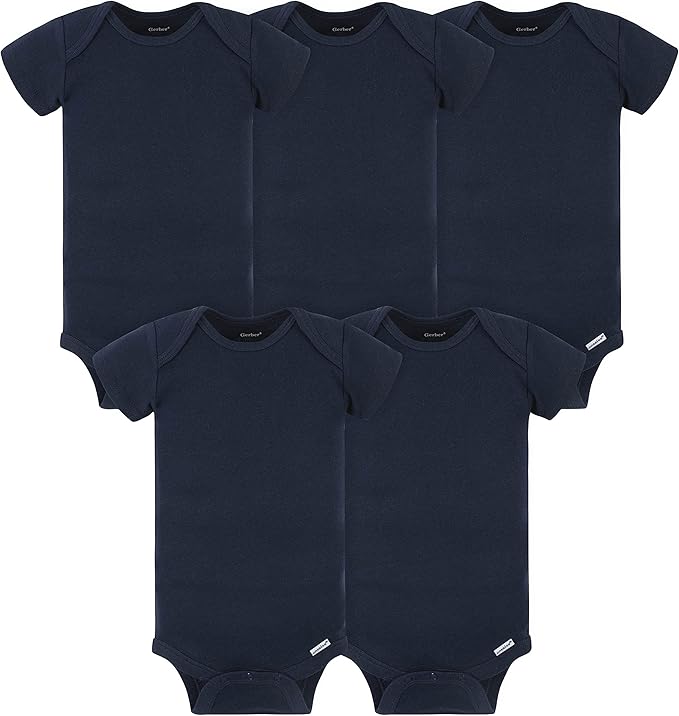 Gerber baby-girls 5-pack Solid Onesies Bodysuits