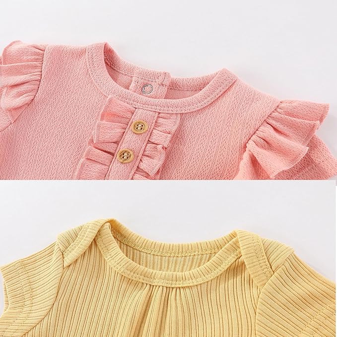 Kiddiezoom Newborn Baby Layette Set 10-Piece with Bodysuits and Pants Set for Unisex Baby Gift Sets