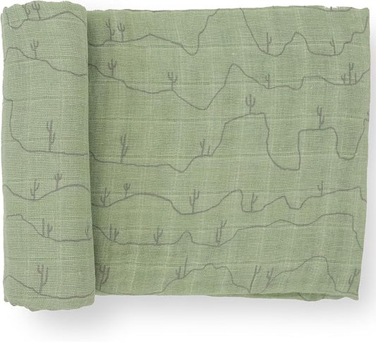 Little Unicorn Premium Cotton Swaddle Baby Blanket | Breathable Fabric | for swaddling, Play, Nursing & More (Cactus Lines)