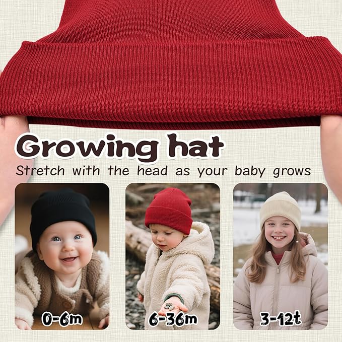 ZOORON Toddler Beanie Baby Beanies for Boys Girls Kids Winter Hats Children Knit Warm Caps 0-12years