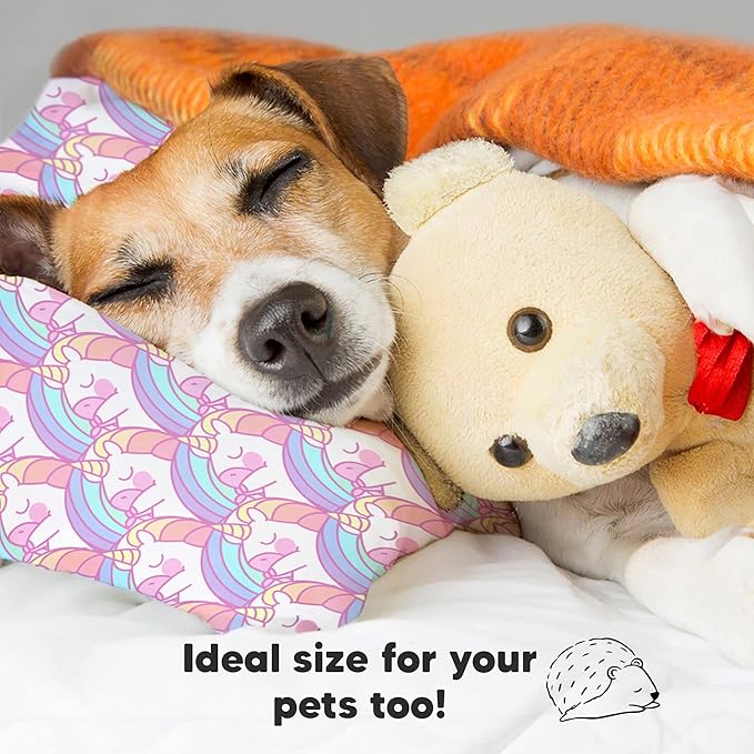 Toddler Pillow with Pillowcase - 13x18 My Little Dreamy Kids Travel Bed Pillows for Sleeping, Organic Cotton Small Pillowcase, Soft & Breathable, Machine Washable, Toddlers 2-5 Years Old (Unicorn)