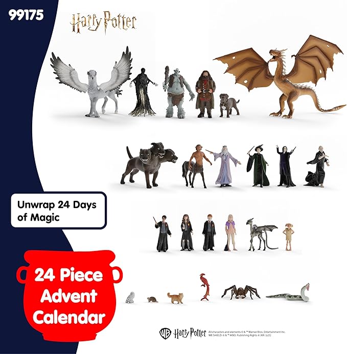 Schleich Harry Potter Advent Calendar - 24 PC Harry Potter Mini Figurine Set - Wizarding World Collectible Figures for Kids and Adults - Holiday Countdown Calendar - Ages 6+ | 99175
