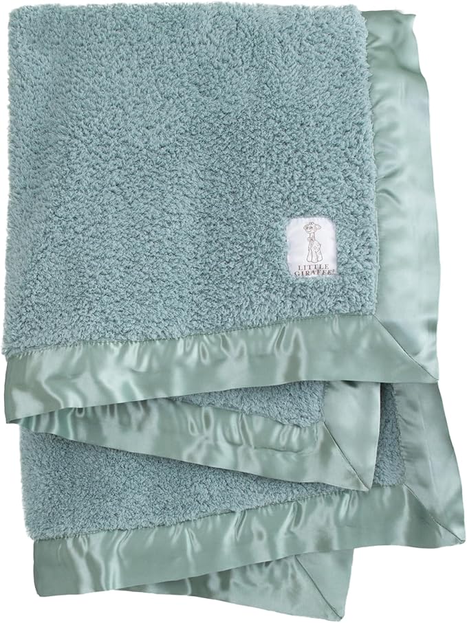Little Giraffe Chenille Baby Blanket – 29x35” Soft Chenille with Satin Trim, Sage - Ultra-Soft, Gentle & Safe, Lightweight & Breathable - Ideal for Newborns & Toddlers