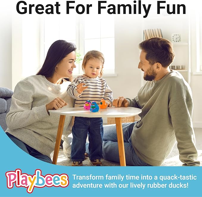 Rubber Duck Toy Duckies for Kids - 50 Pack - Sensory Play, Stress Relief, Stocking Stuffers, Bath Birthday Gifts Baby Showers Classroom Incentives, Summer Beach and Pool Activity - Style 3