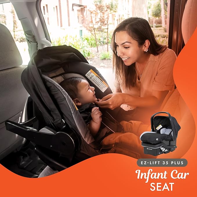 Baby Trend Infant and Toddler Double Stroller & Car Seat Combo, 2 Pc Set, Stormy - Lightweight and Compact Travel Stroller and Carseat Tandem for Babies, Infants, and Toddlers