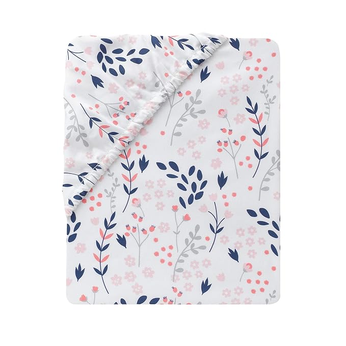 Lambs & Ivy Forever Friends 4-Piece Nursery Crib Baby Bedding Set - Blue, Pink