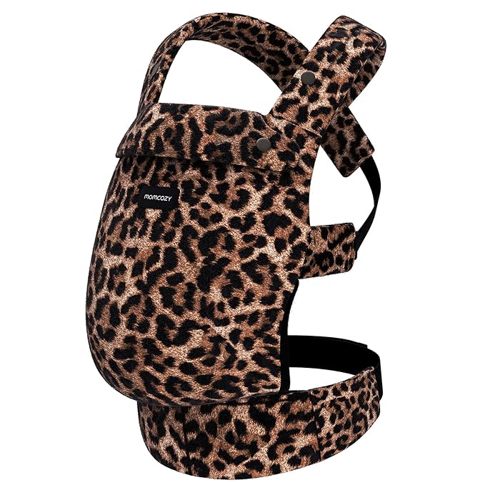 Momcozy Baby Carrier - Ergonomic, Cozy and Lightweight Carrier for 7-44lbs, Effortless to Put On, Ideal for Hands-Free Parenting, Enhanced Lumbar Support, Purehug for Infant to Toddler, Leopard