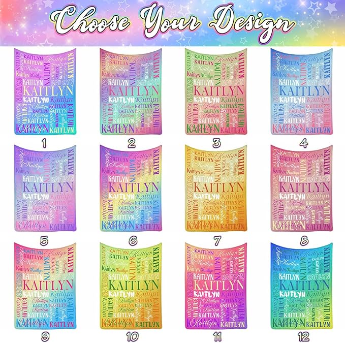 Personalized Baby Blankets with Name for Girls Boys, Customized Name Blankets for Kids Teens Newborn, Super Soft Plush Fleece, Custom Baby Blanket for Daughter Son Granddaughter Grandson