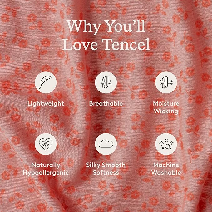 Baby Tula Stretchy Tencel™ Baby Wrap Carrier – Soft Newborn & Infant Wrap Sling, Ergonomic Hands-Free Baby Carrier, Breathable & Adjustable, Eco-Friendly for 8–25 lbs - Ditsy Floral