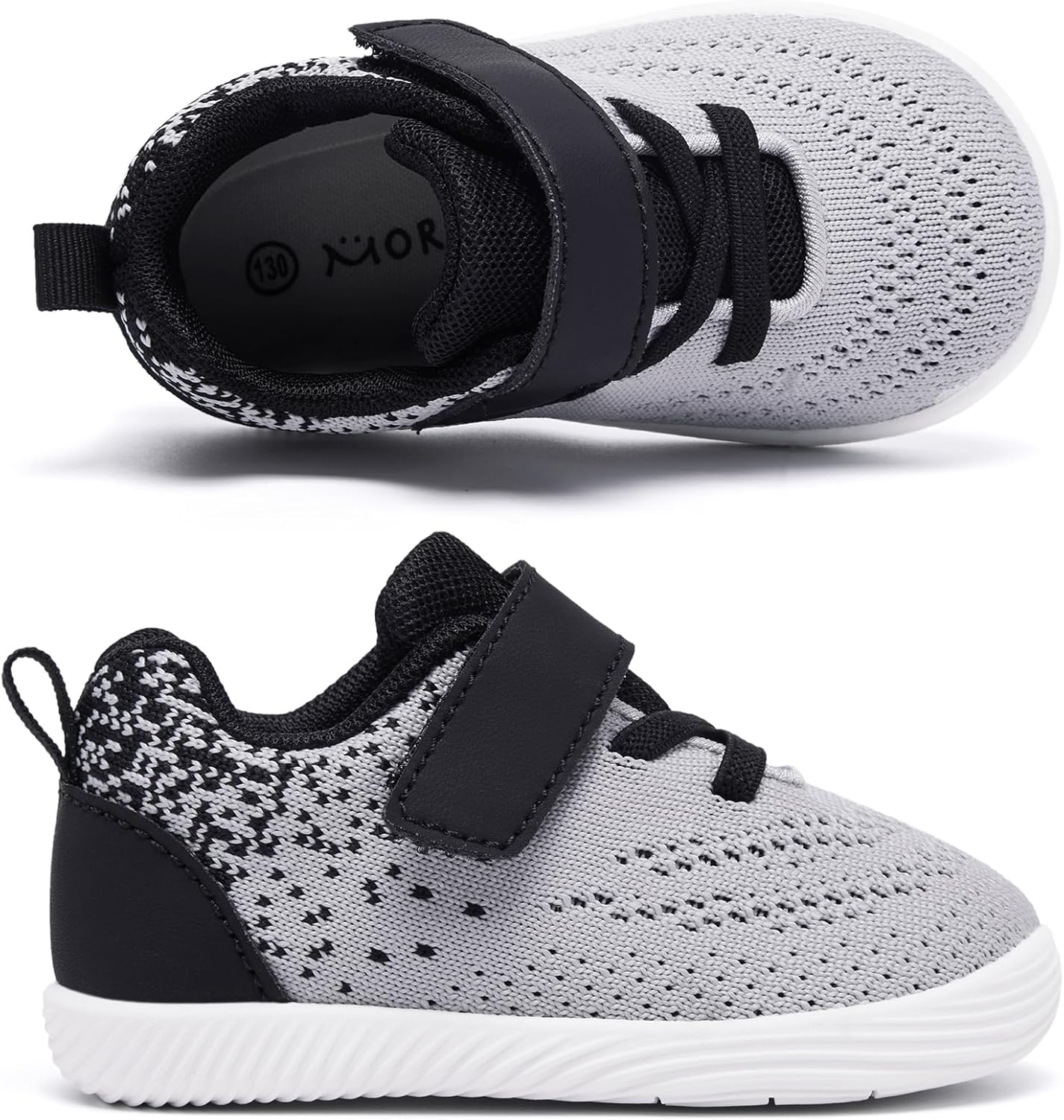 MORENDL Toddler Sneakers Baby Boys & Girls Barefoot Shoes Lightweight Breathable Walking Running Tennis Athletic Sport Shoes