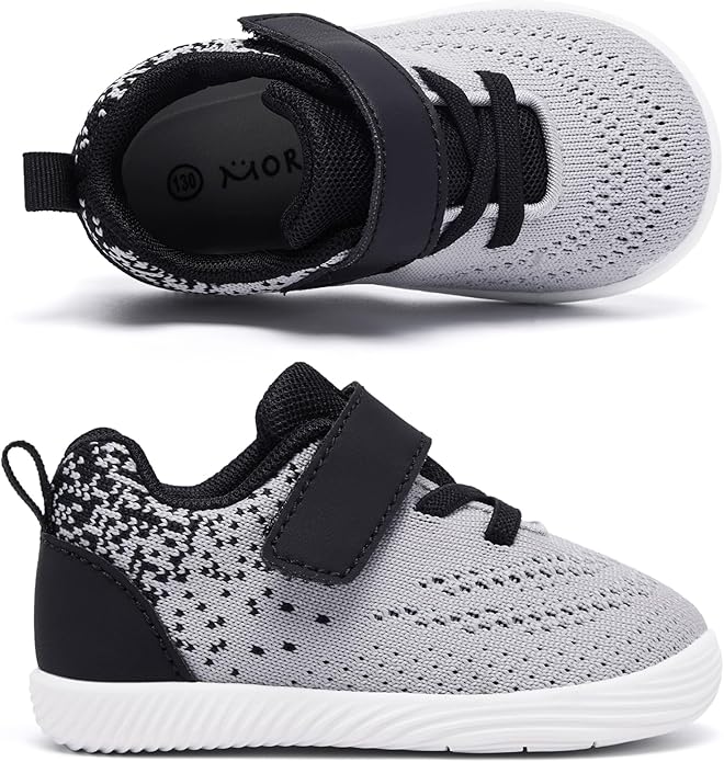MORENDL Toddler Sneakers Baby Boys & Girls Barefoot Shoes Lightweight Breathable Walking Running Tennis Athletic Sport Shoes