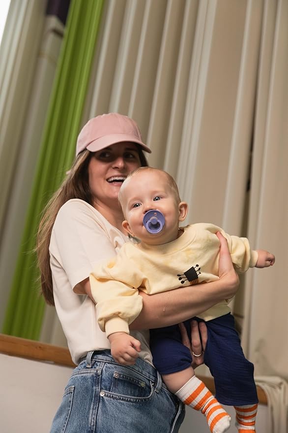 BIBS Pacifiers - Colour 4-Pack | BPA Free Baby Pacifier | Round Nipple Binkies | Natural Rubber Latex Soother | Made in Denmark | Size 1 (0-6 Months) |Sage