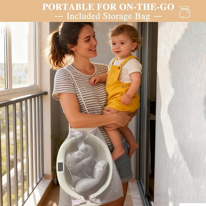 Baby Bathtub, Baby Bath Tub with Thermometer & Soft Cushion, Collapsible Infant Bathtub for Newborn to Toddler 0-36 Months, Quick Use & Portable for Travel(Grey)