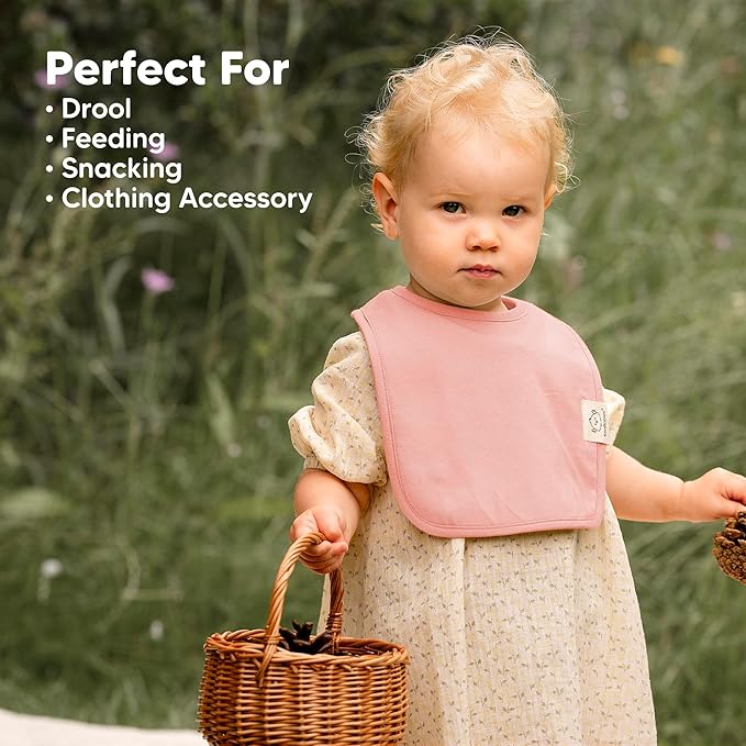 KeaBabies 8-Pack Organic Baby Bibs for Boys, Girls - Super Absorbent Cotton Drool Bibs for Baby Girl & Boy, Teething Toddler, Drooling Newborn, Ultra Soft & Machine Washable (Sweet Charm)