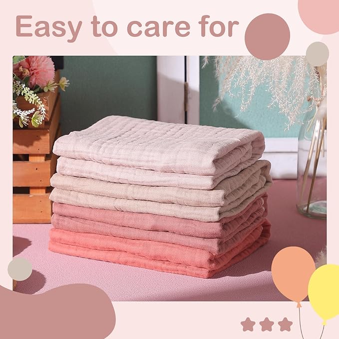 Peryiter 4 Pcs Muslin Hooded Baby Towels, 32"x 32" Cotton Newborn Bath Towel Muslin Infant Baby Blankets Absorbent Unisex Christmas Registry Gift Essentials for Girls Boys (Beige Series)