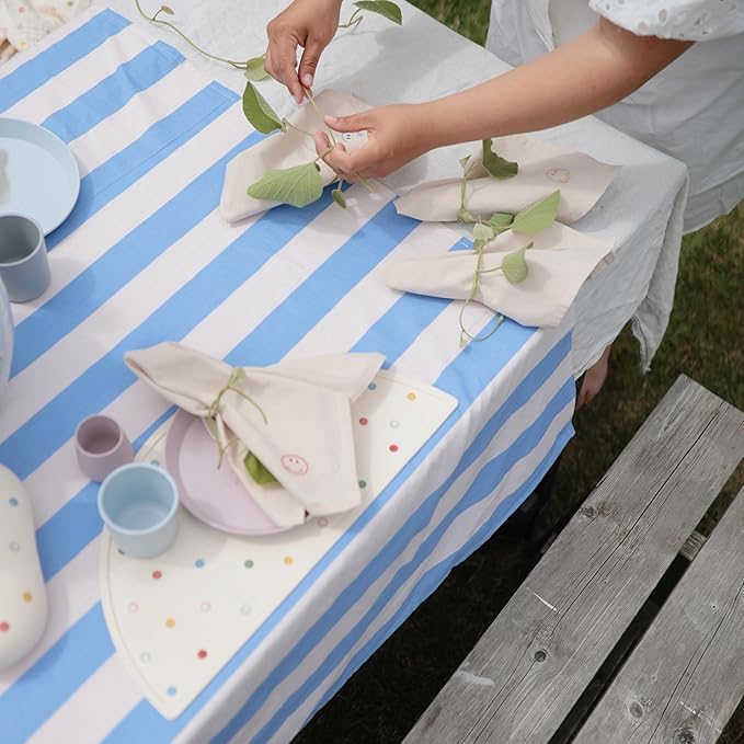 mushie Silicone Placemat for Kids | BPA-Free Non-Slip Design (Smiley Face)