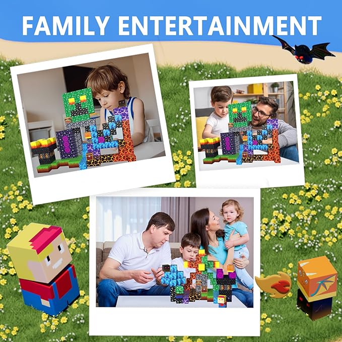 160PCS Magnetic Blocks, Magnet Building Cube, Build 3D Volcano Adventure Set, Montessori Sensory Toys for Kids Ages 3+, Preschool STEM Educational Toys, Christmas Birthday Gifts for Boys & Girls